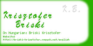 krisztofer briski business card